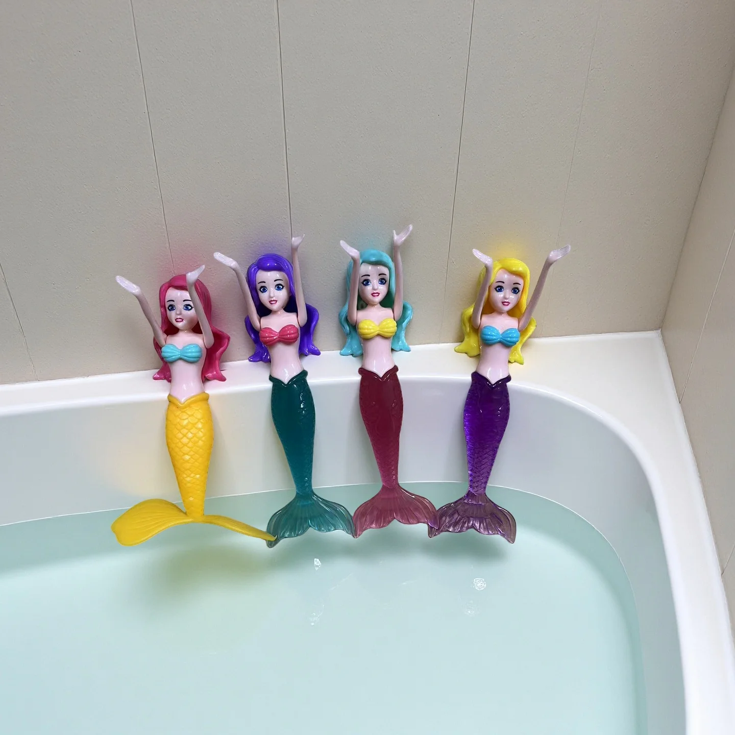 4Pcs Mermaid Diving Pool Toys, Summer Water Game Bathtub Toys for Boys Girls Birthday Gifts
