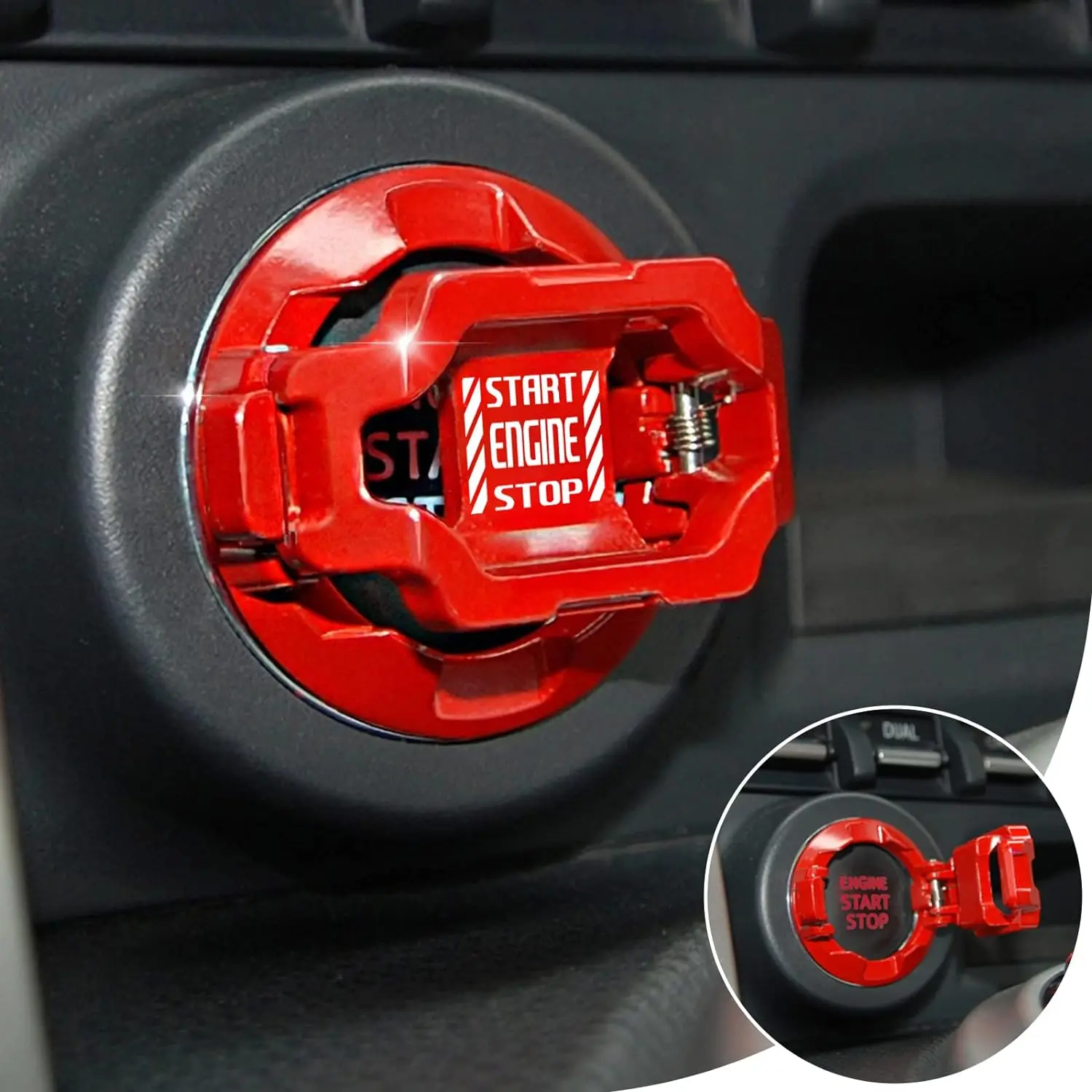 Car Start Stop Button Decor Car Engine Push Start Switch Button Cover Protector Ignition Button for Car