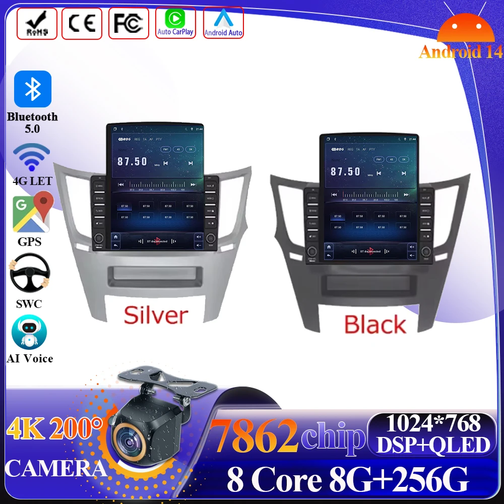 

Автомобильный плеер Android 15 для Subaru Outback 4 Legacy 5 2009-2014 LHD RHD DVD Carplay, авторадио, головное устройство, мультимедийная навигация, GPS