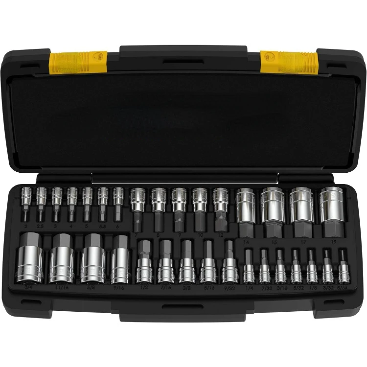 

Master HEX Bit Socket Set, Premium S2 Alloy Steel | Complete 32-Piece, SAE and Metric Set | Enhanced Storage Case