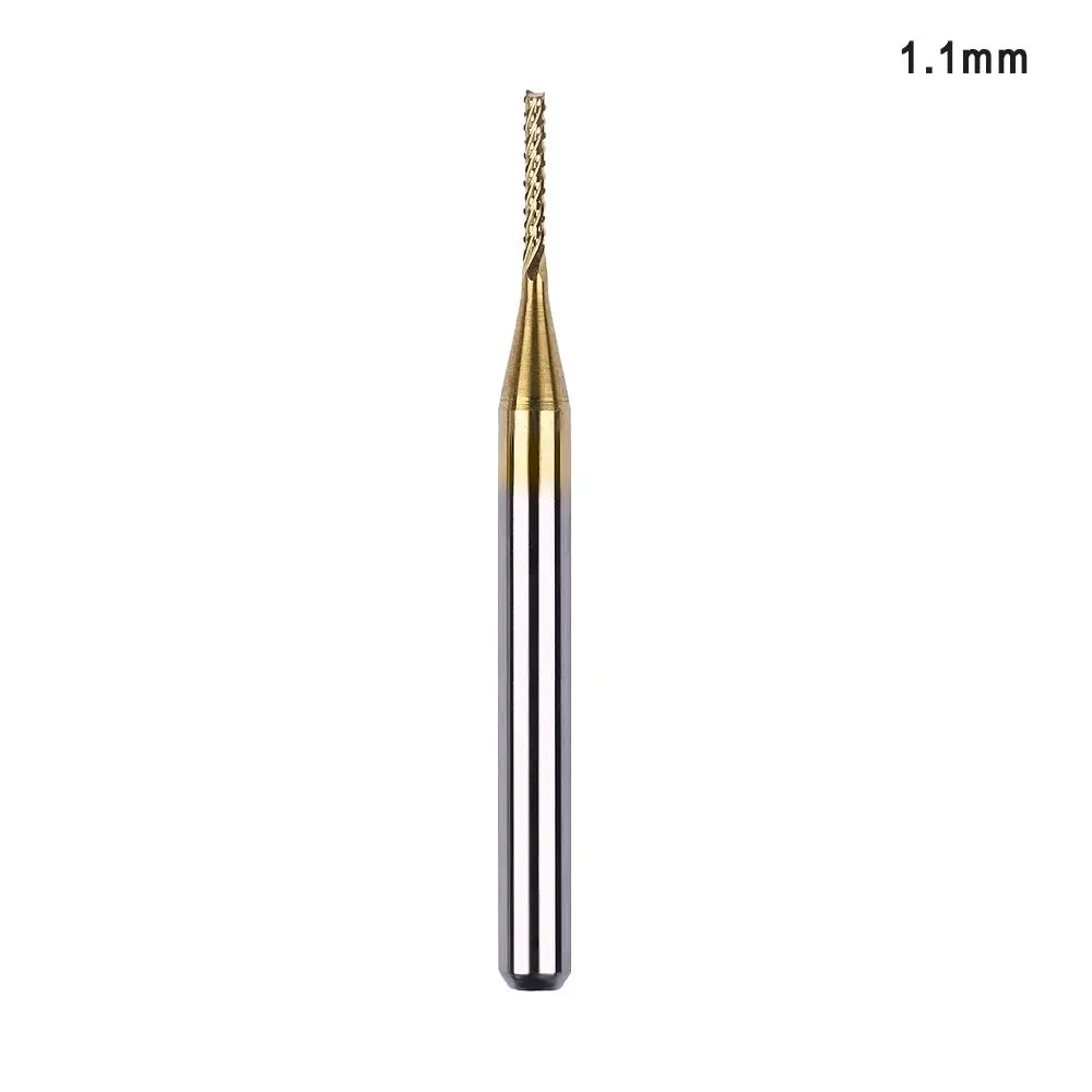 Titanium Coated Carbide Milling Cutter Engraving Edge Cutter CNC Router Bits End Mill for PCB Machine 0.8mm-3.175mm