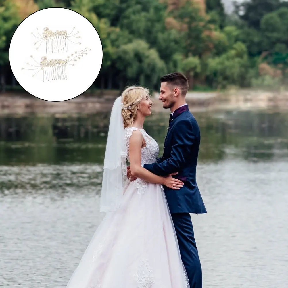 2 pezzi di perle sposa copricapo da sposa accessori da sposa capelli pettine per capelli da sposa pettine clip per le donne festa di nozze ballo di fine anno
