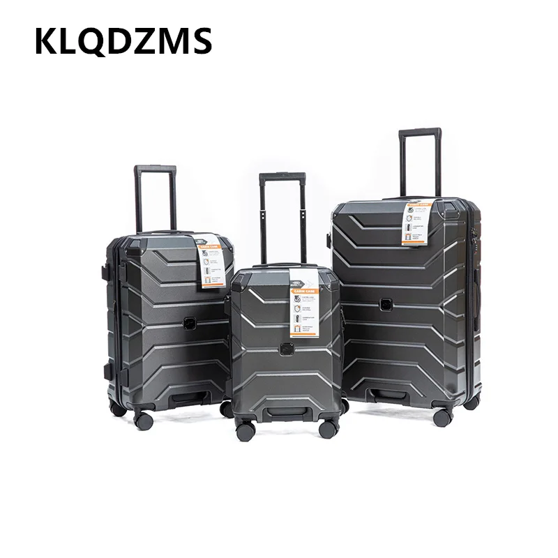 KLQDZMS Luggage Three-piece Set ABS + PC Women's Boarding Box Large-capacity Cart Case Trolley-style Travel Bag Men's Suitcase
