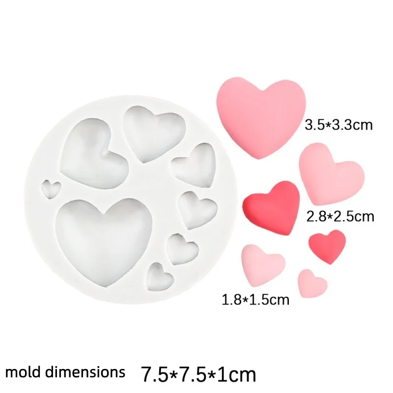 3D Flower letter Heart Silicone Mold DIY Chocolate Mould Large Small Size,Birthday Cake Decor Epoxy Resin Kitchen Baking Tool