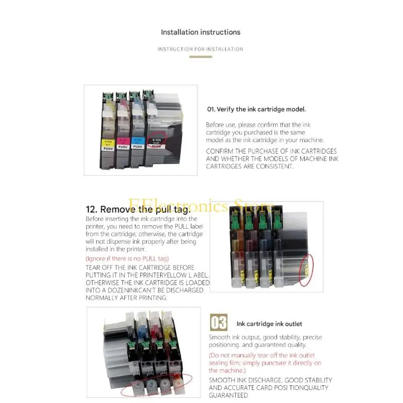 B03C ABS Replacement Cartridge Universal for LC406XL Office Printers With Extended Usage And Performances