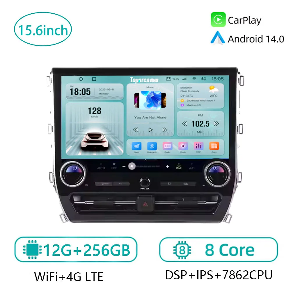 

15,6 дюймов для Toyota Elfa 30-35-40 Vellfire 30 2015-2023 Android автомобильный радиоприемник авторадио стерео мультимедийный видеоплеер головное устройство