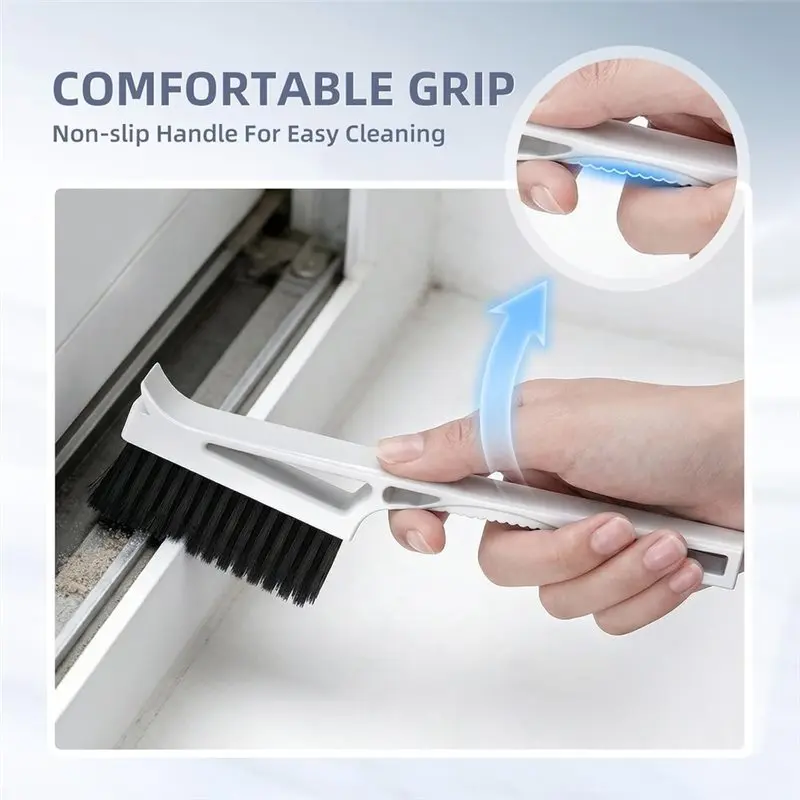 ABZL Stiff Grout Scrub Brushes, V Shape Grout For Cleaning Cleaner Brush 2PCS For Cleaning Bathrooms, Shower Tiles