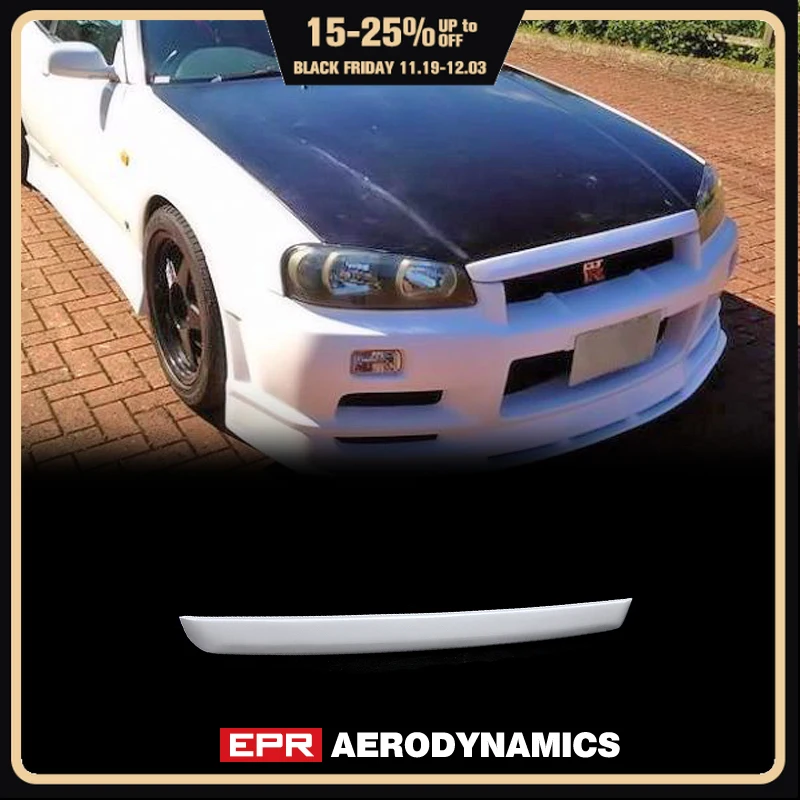 

Car Accessories For Nissan Skyline R34 Type-R URAS Type-2 Fiberglass Bonnet Lip FRP Fiber Glass Hood Cover Extension Tuning Part