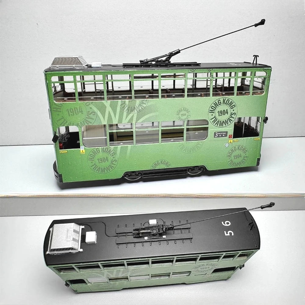 

BACHMANN Train Model CE00601 Hong Kong Tram HO 1/87 Ding Ding Car Front Light Can Be Lit with Power Train Model Toy