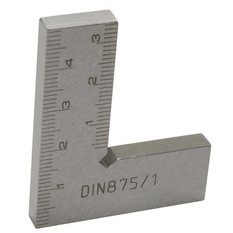 Escuadra de Precisión para Maquinistas 50mm x 40mm de Acero Inoxidable Monobloque DIN 875/II, Escuadra de Ingeniero para Joyeros