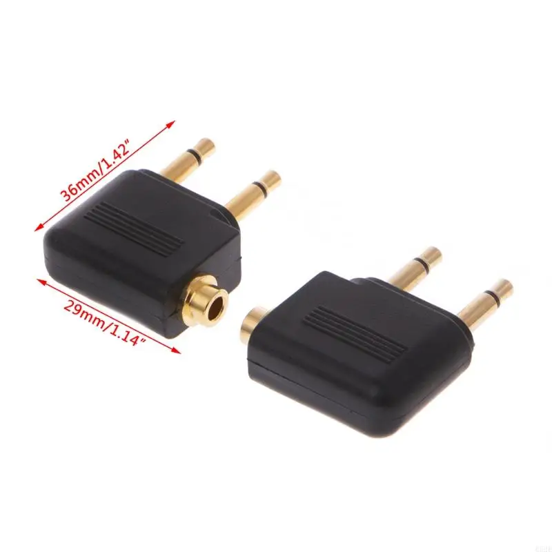 652E 2 PCS Gold Plated 3.5mm 2 Mal