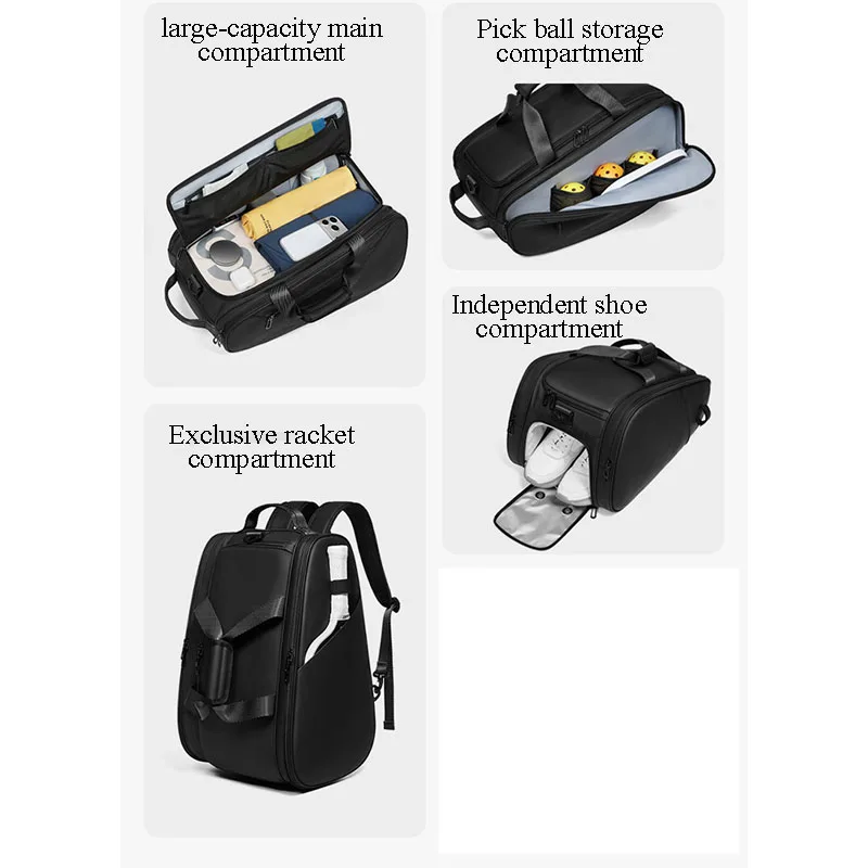 Tennis Bag, Large Capacity, Lightweight, Multifunctional Sports Badminton Backpack, Single Shoulder Portable Pick Ball Bag - view 6