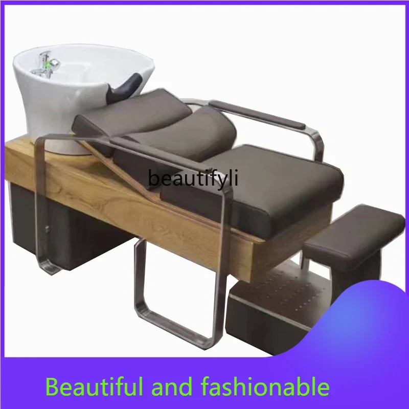 zGHalf-Dying Shampoo Chair Barbiere per Parrucchiere Bacino in ceramica Parrucchiere di fascia alta con scaldabagno a risparmio energetico