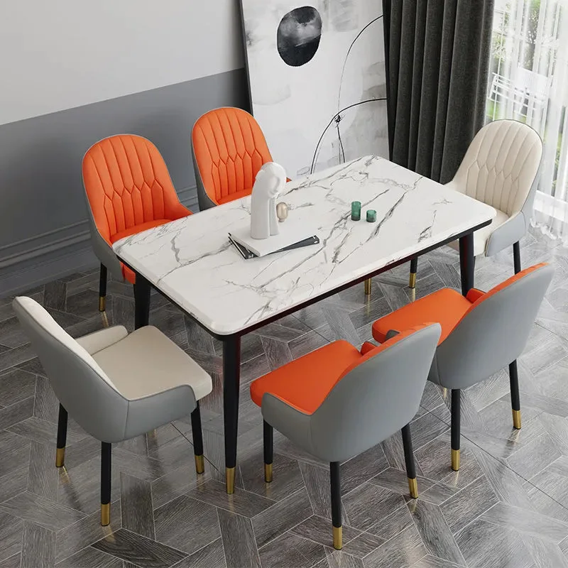 Silla de comedor con reposabrazos para el hogar, sillón ligero de lujo con respaldo y reposabrazos, moderno, minimalista, para negocios de