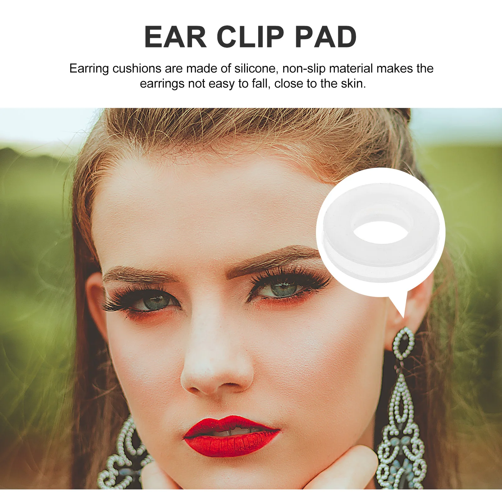 

100Pcs Silicone Ear Clip Pads Transparent Thin Lightweight No-Fall Design for Night Wear Soft Ear Mats for Daily Use and Gift