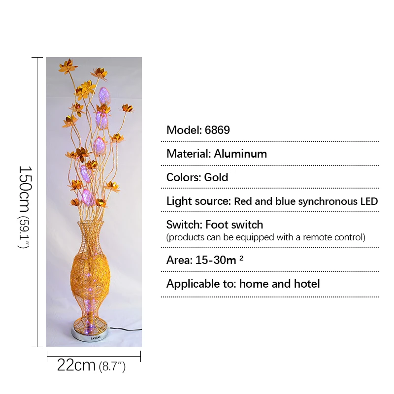 RONIN Nordic Flower Floor Lamp Modern Art Red  Living Room Sofa Bedroom Hotel LED Originality Decorative Standing Light