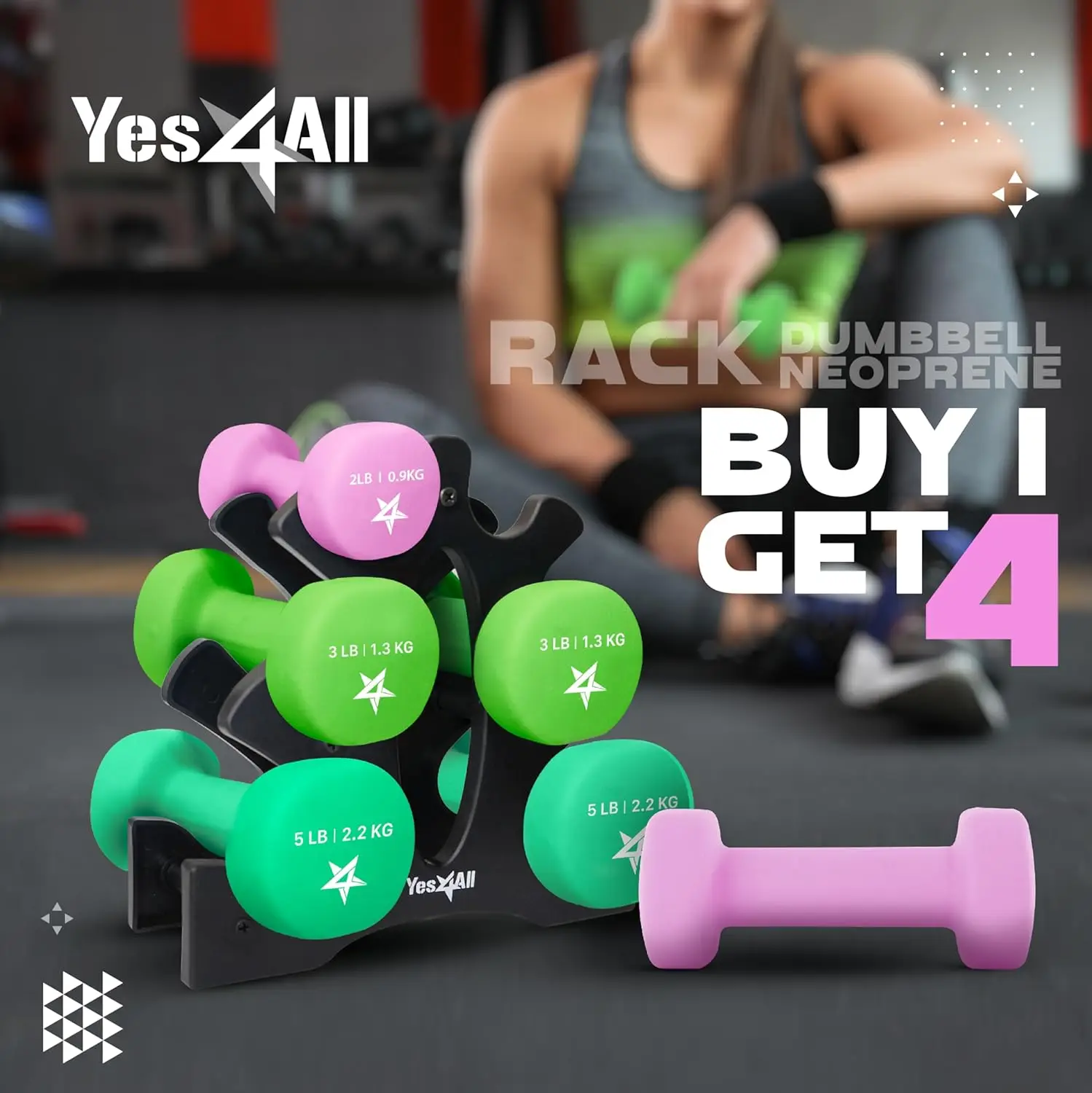 Coated Dumbbell Hand Weight Set 6