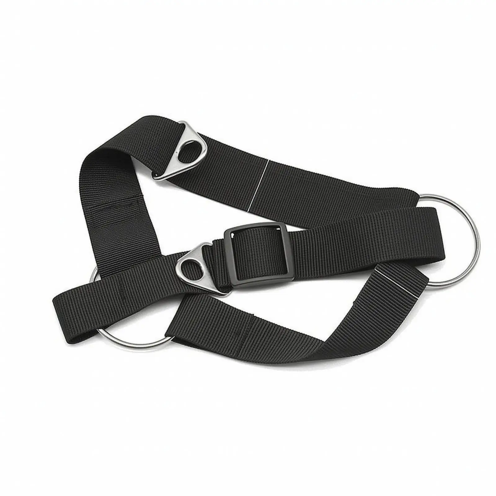 Fitness Ankle Strap Black Webbing Metal Ring Foot Strap for Strength Training Leg Extensions Kickbacks Adjustable Gym Sleeve