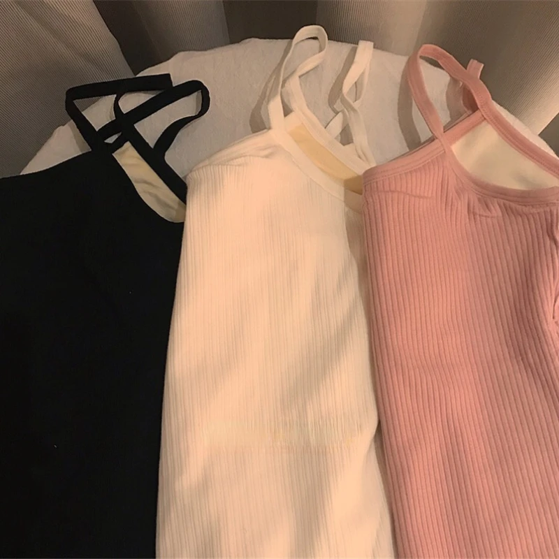 Canotta da donna sexy solido senza schienale stile coreano tenero magro bello semplice accogliente top tutto-fiammifero inverno addensare caldo moda Ins