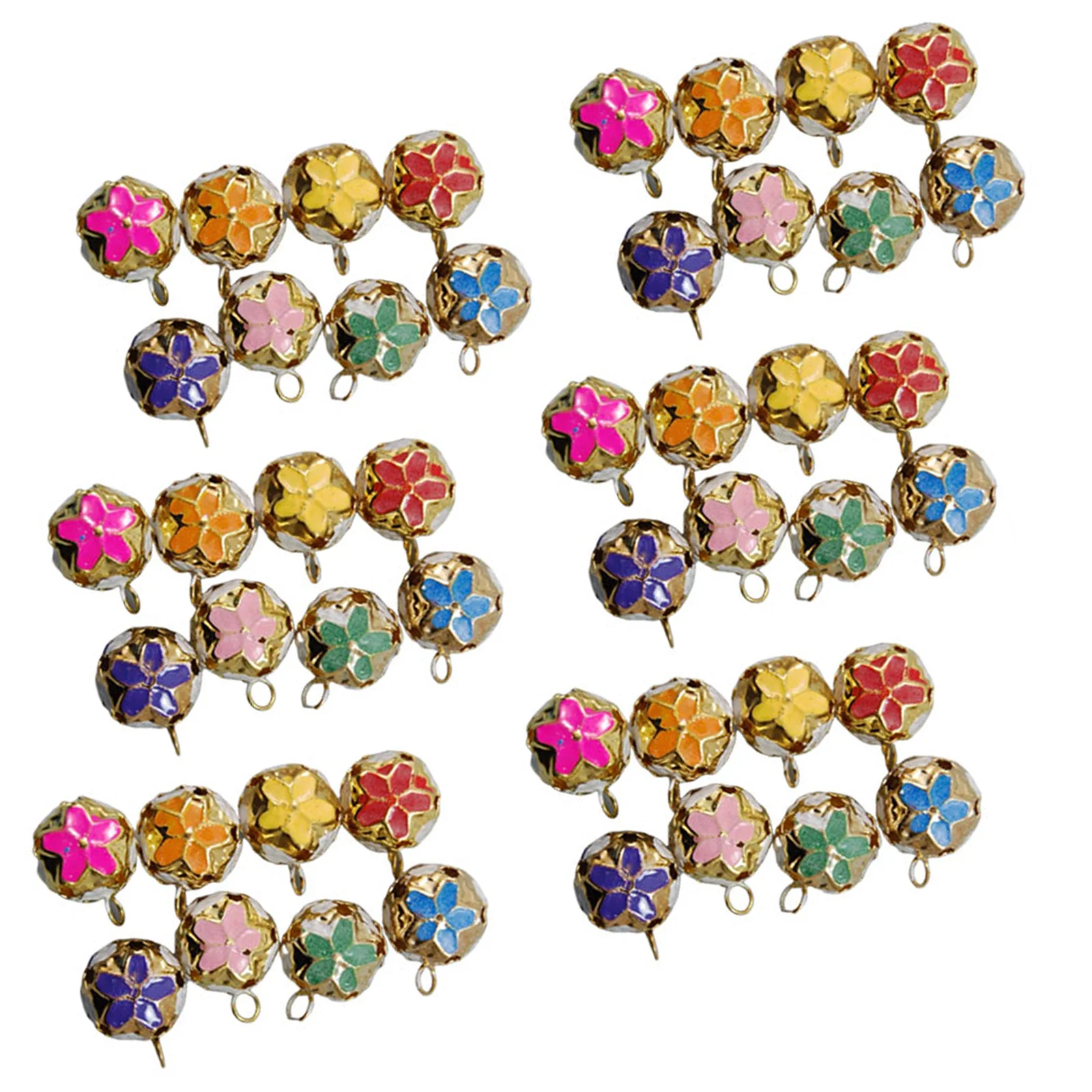 100 قطعة 18 مللي متر جرس قلادة الجوف زهر الكرز تصميم النمط الياباني Diy بها بنفسك ديكور معلق لسلسلة المفاتيح على ظهره الحرفية