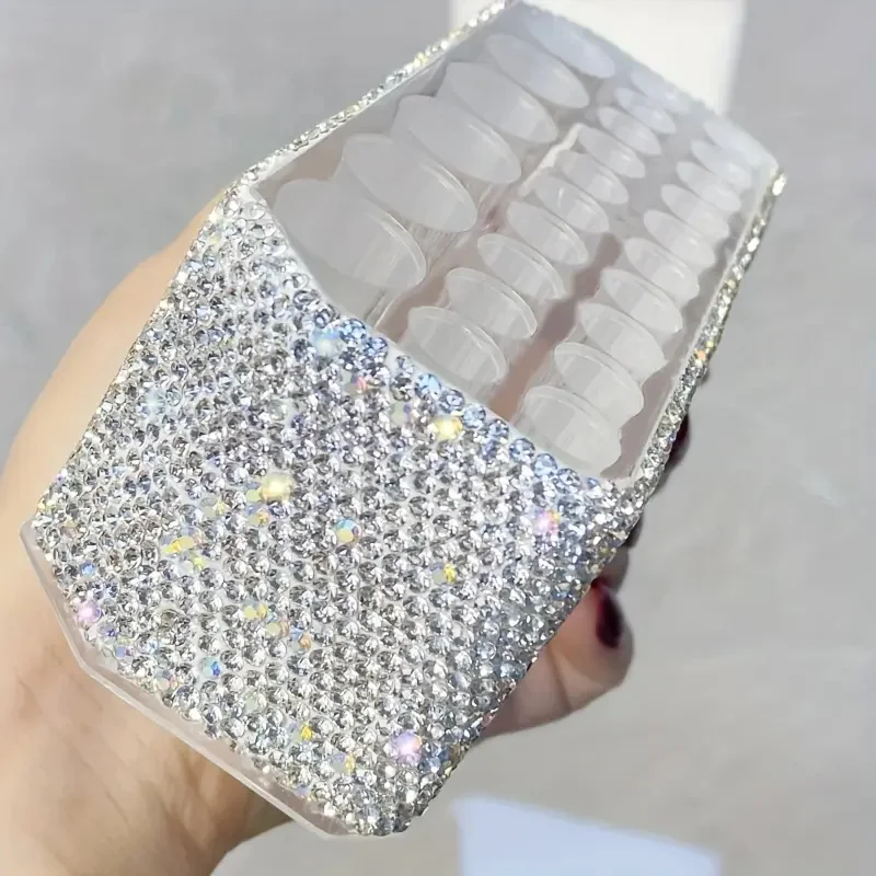 26 ثقوب فرش الأظافر صندوق تخزين حجر الراين الماس الاكريليك أدوات الأظافر حامل منظم مسمار فُرش رسم تخزين عرض الرف