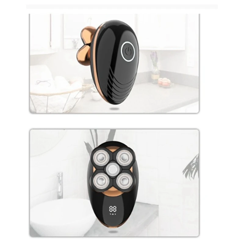 AD24-الرطب ماكينة حلاقة كهربائية جافة للرجال اللحية الشعر المتقلب الحلاقة قابلة للشحن ماكينة حلاقة أصلع شاشة الكريستال السائل أدوات للعناية الشخصية