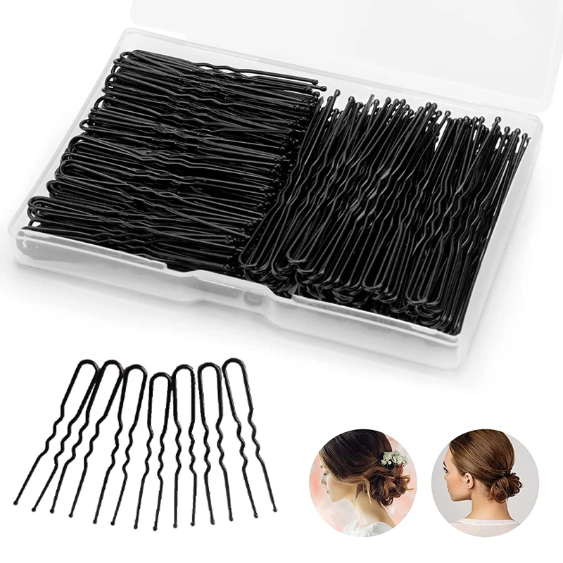 

50Pcs 6cm Salon Hair Clip Waved U Shaped Pins Hairpin Black Metal Barrette Styling Hairstyle Tool Hair Accessories For Women