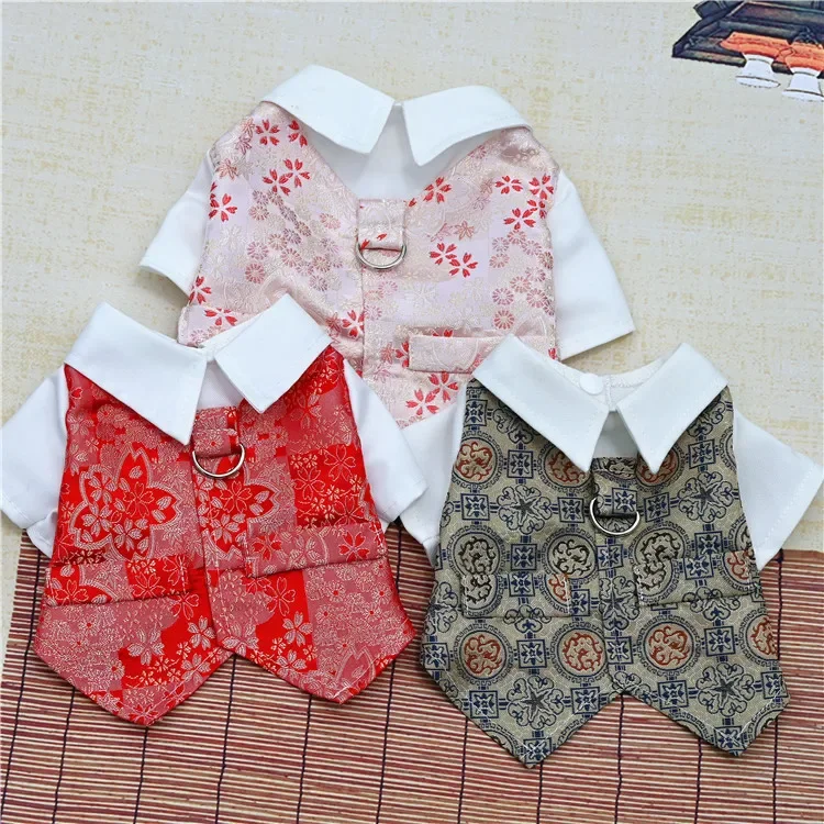 Dog Harness Vest Summer Cat Dog Clothes Shirt Puppy Apparel Pet Tang Suit Tuxedo Poodle Bichon Yorkshire Dog Clothing Costume