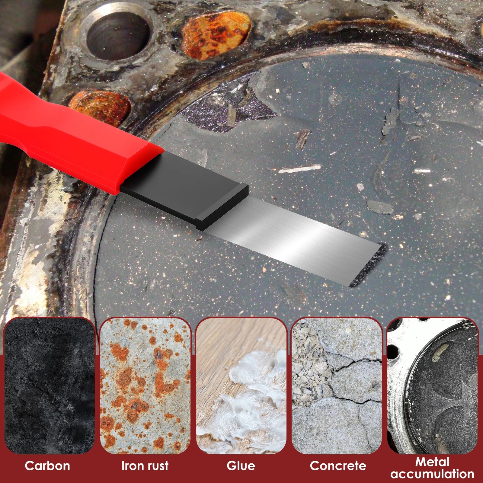 شفرة قاطعة من الكربيد لإزالة الحشيات، مزيل تنظيف الصدأ الكربوني، أداة مكشطة حشية معدنية منظف الخرسانة #3