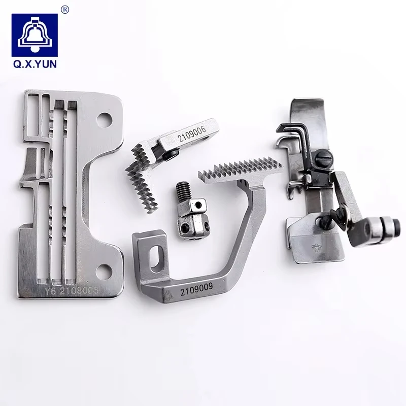 Conjunto de Placas de Agulha Q X YUN amato 2108009, Conjunto de Calcadores e Alimentadores 2109006 2109009, Peças para Máquina de Costura Industrial Overlock