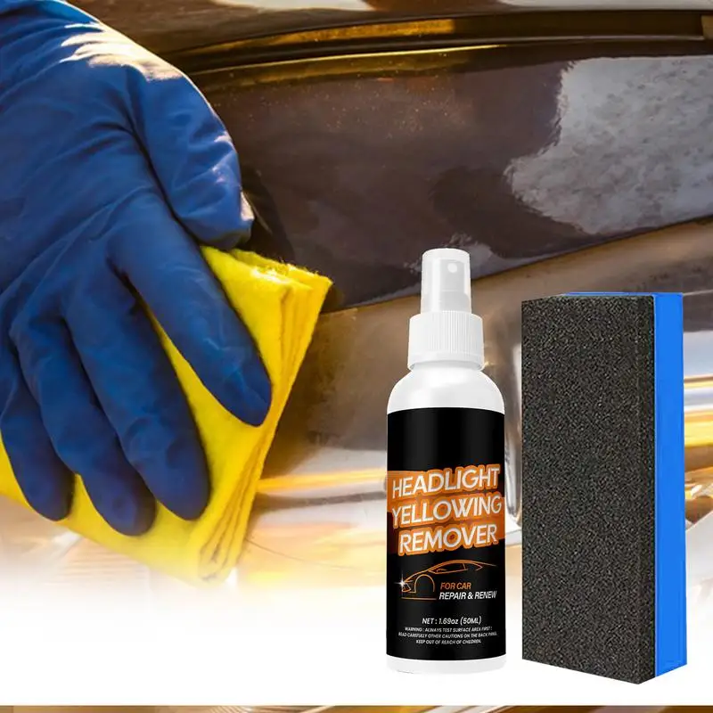 

Headlight Polishing Liquid Yellowing Remover For Headlights With Sponge Car Headlight Restoration Headlight Repair Polish