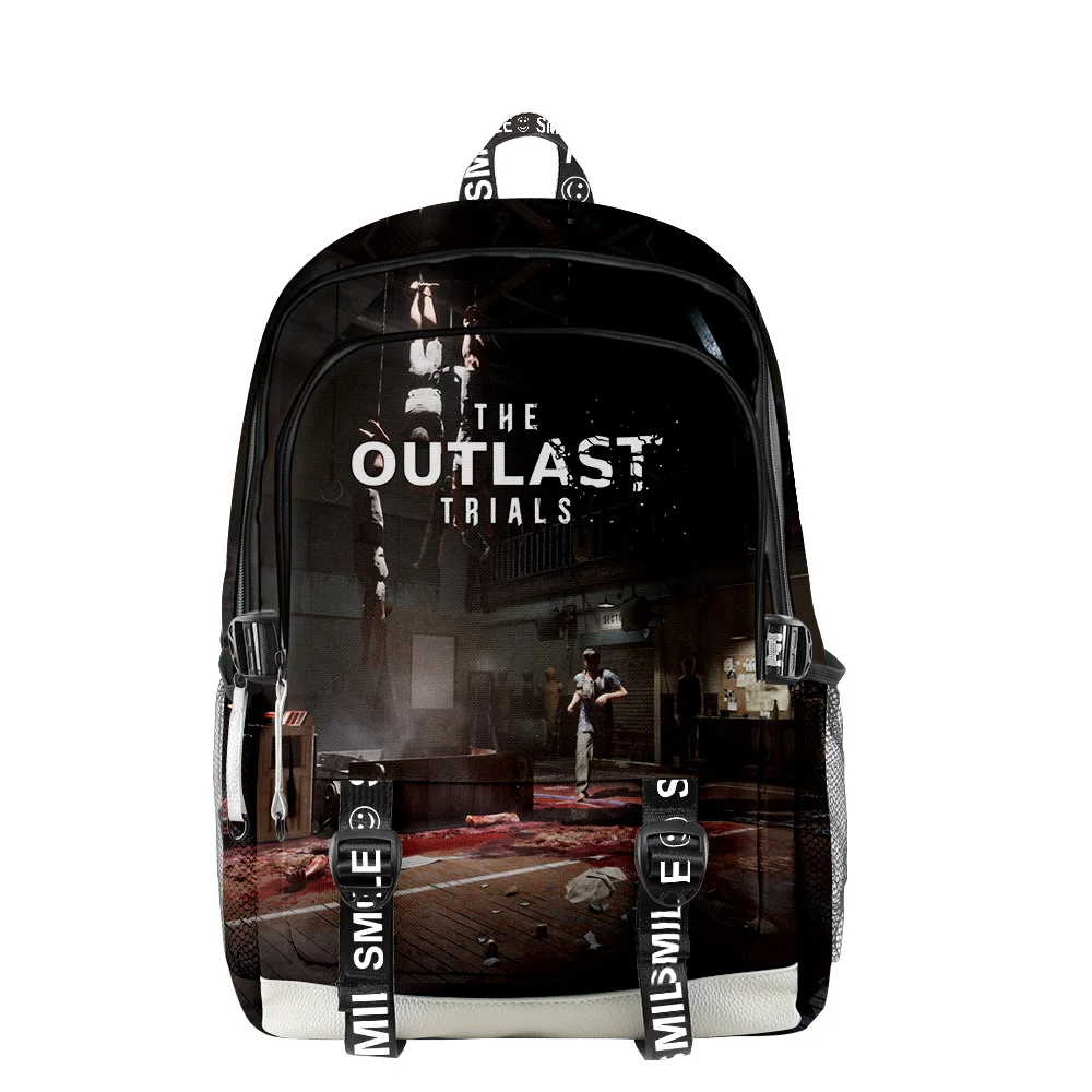 

The Outlast Trials Backpack Zipper Rucksack School Bag Unique Daypack Traval Bag Oxford Cloth