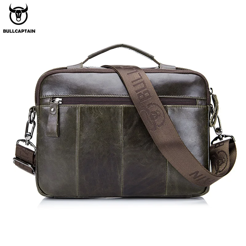 BULLCAPTAIN New Genuine Leather Men Crossbody Bag Male Briefcase Messenger Bag Casual Business Briefcase Style Men Shoulder Bag