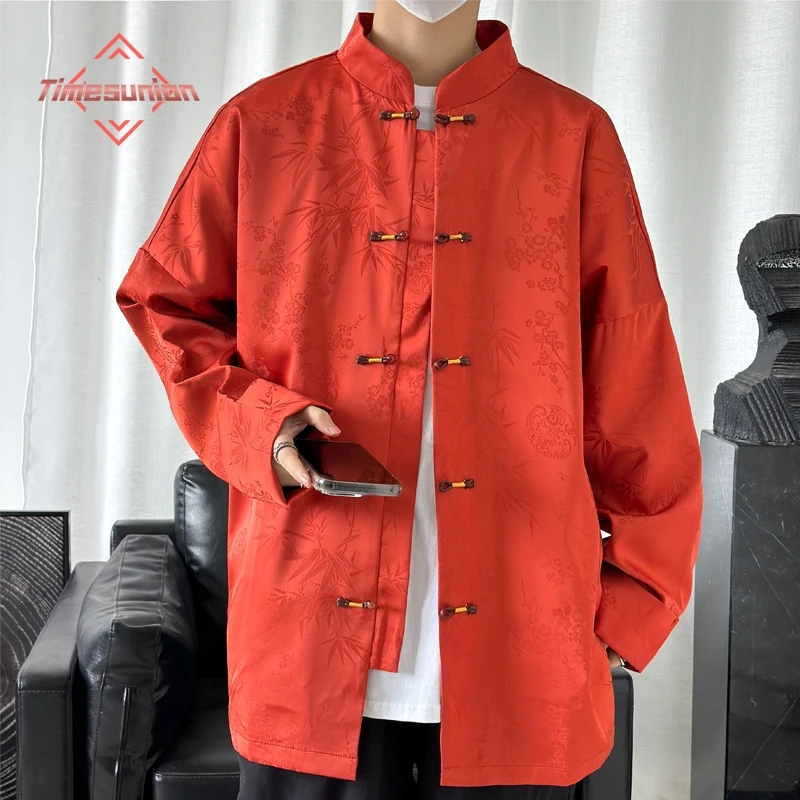 

Модный китайский стиль тан костюм куртки для мужчины весна осень hanfu новый прибытие повседневная одежда большого размера модная наружная одежда