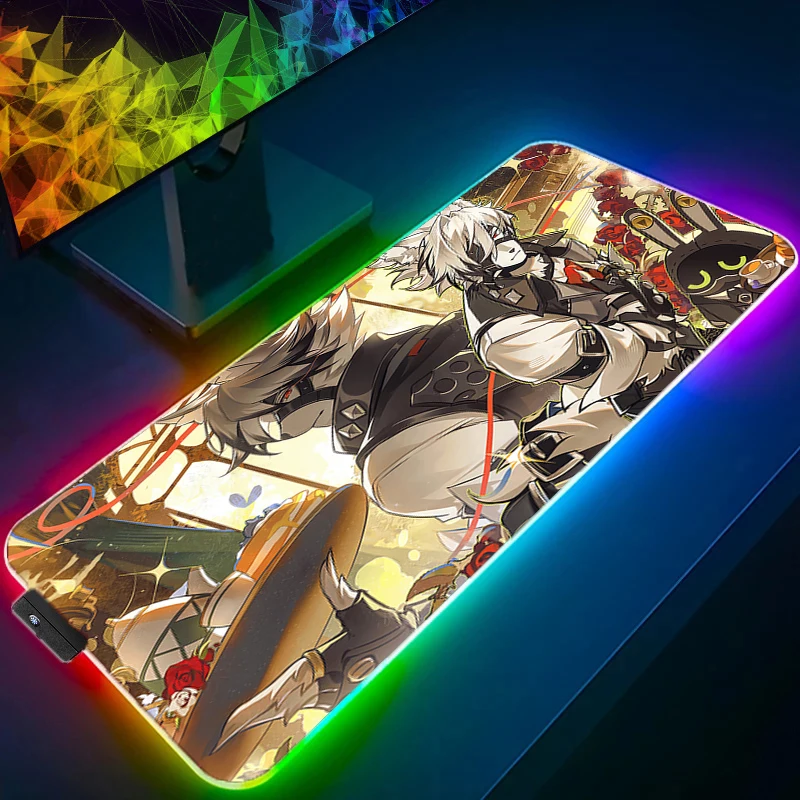 

Коврик для мыши RGB игровые аксессуары Gabinete Gamer ПК компьютерный стол коврик XXL клавиатура планшет Z-czenless Zone Zero Von Lycaon коврик для мыши