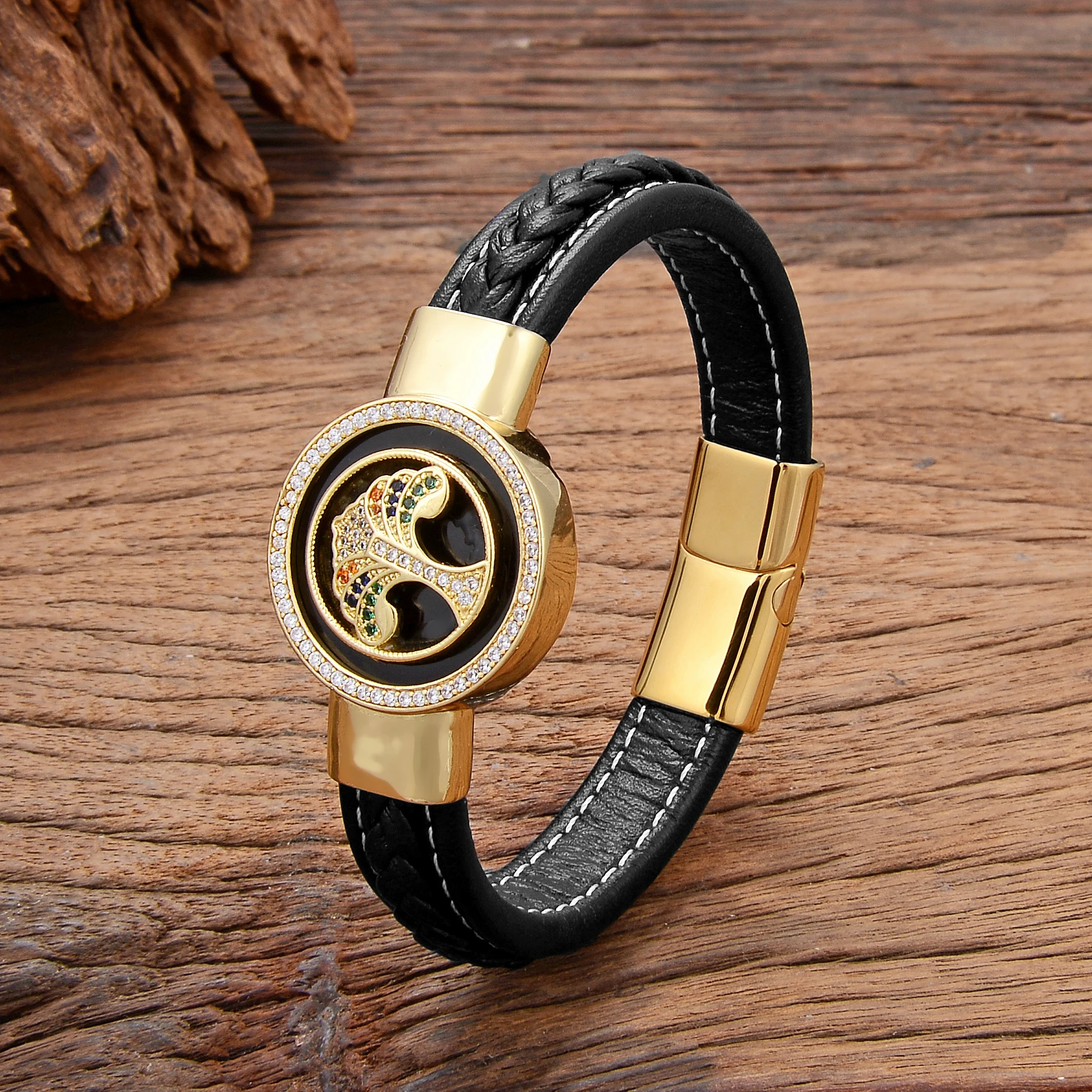 Hochwertige Luxus Designer Mann Armband Zirkonia Charme Leder Frauen Hand Armband Schmuck Zubehör