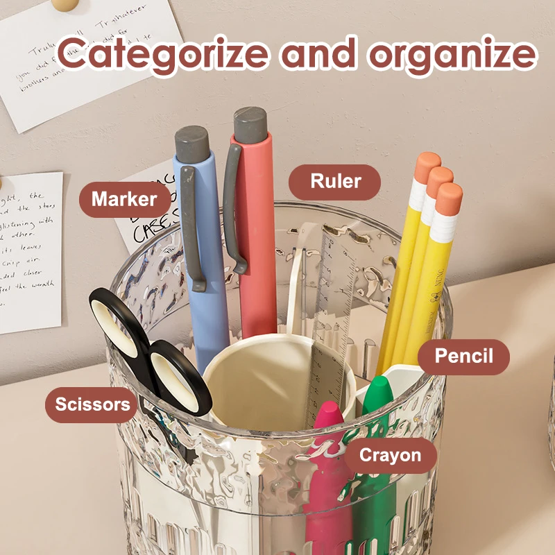 1 ชิ้น 360 °   ที่วางแปรงแต่งหน้าแบบหมุนได้ กล่องเก็บเครื่องสำอางสุดหรู ที่ใส่ลิปสติก ดินสอเขียนคิ้ว ที่ใส่อุปกรณ์เครื่องเขียน กล่องเก็บอายแชโดว์