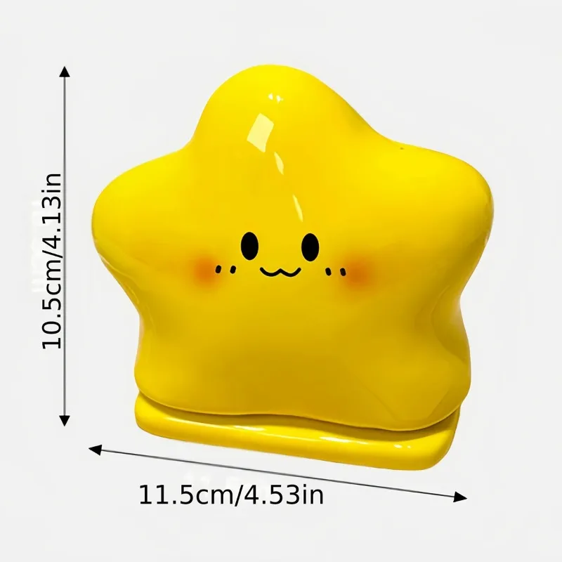 Cute Star-Shaped Toothpick Holder And Dispenser Creative Smiley Face Cotton Swab Storage Box for Home Bathroom Decor
