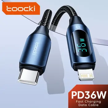 Toocki USB C 타입 케이블, 아이폰 14, 13, 12, 11, 프로 맥스, X, Xr, 8, 7 플러스, PD 36W 고속 충전기, 아이패드용 라이트닝 데이터 와이어 코드, 1m