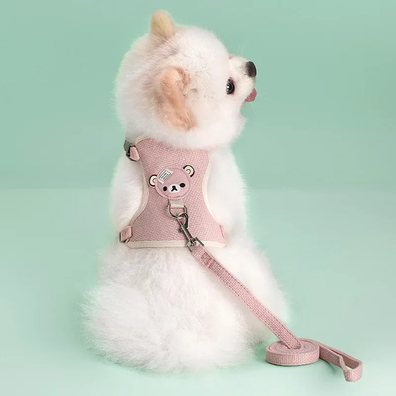 Haustier Hund Geschirr Blei Leine Set Einstellbare Welpen Kätzchen Weste Geschirr Kleine Mittelgroße Hund Katze Halsband Chihuahua Haustier Hund Zubehör – Detail 9