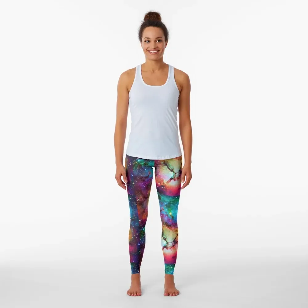 Rainbow Nebula Leggings sporty woman push up for fitness sport set Womens Leggings