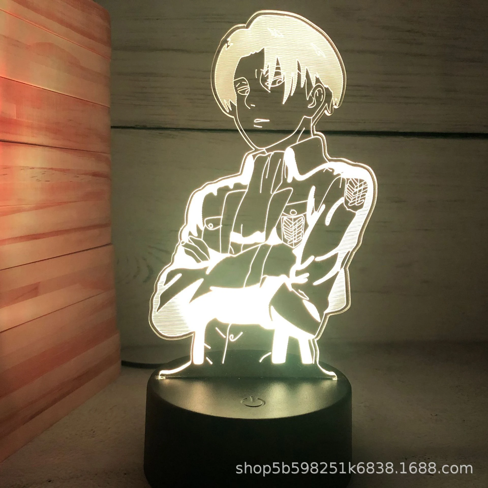 애니메이션 라이트 어택 타이탄 4 Eren Yeager 피규어 홈 장식, USB 조명 장식, 침실 Armin Mikasa LED 램프