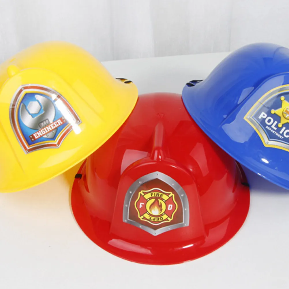 2Pcs Kids Safety Simulation Police Hats Role-Play Cosplay Props Construction Hard Hat Educational Gift for Children - view 6