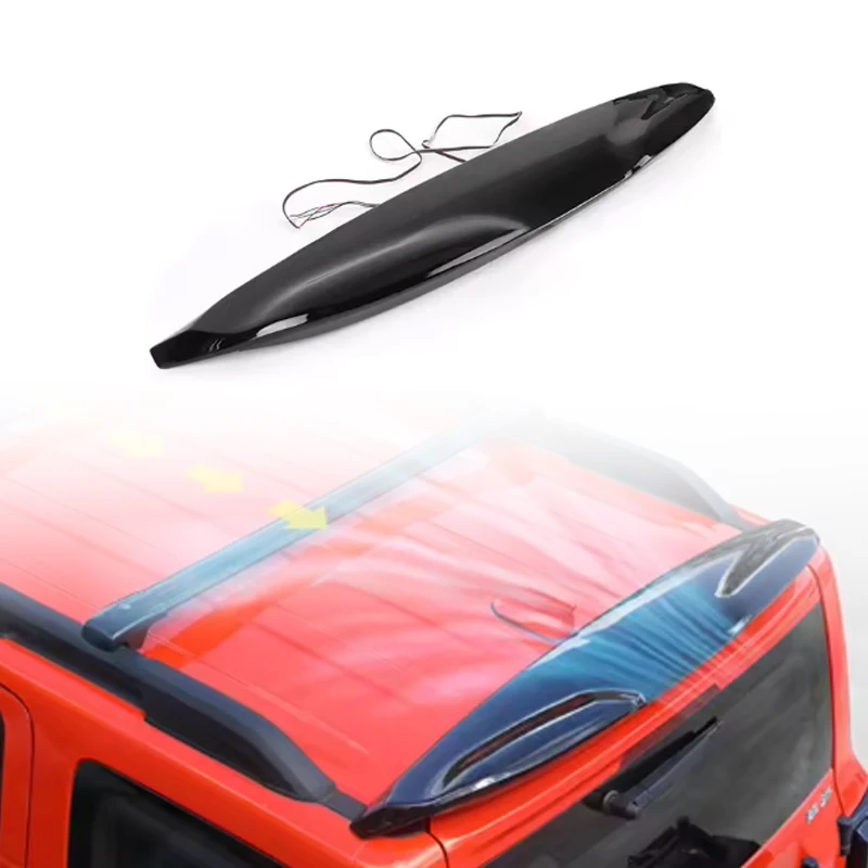 

Hot selling:Hot Selling ABS Roof Spoiler Dual Color Flowing LED Lights Rear Tail Wing for