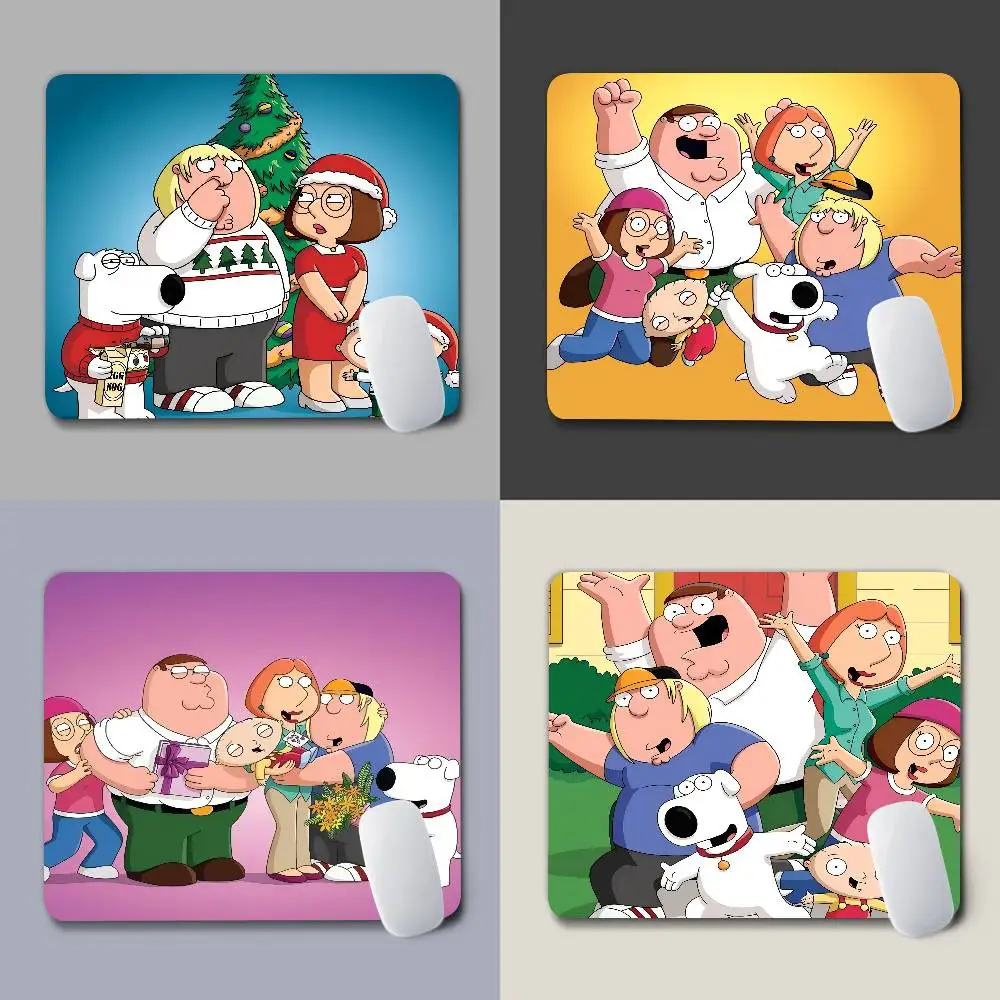 F-Family Funny Guy Throw Cute Mini Mouse Pad Office Mousepad Small With Stitched Edge Non-Slip Rubber Base For Home Computer