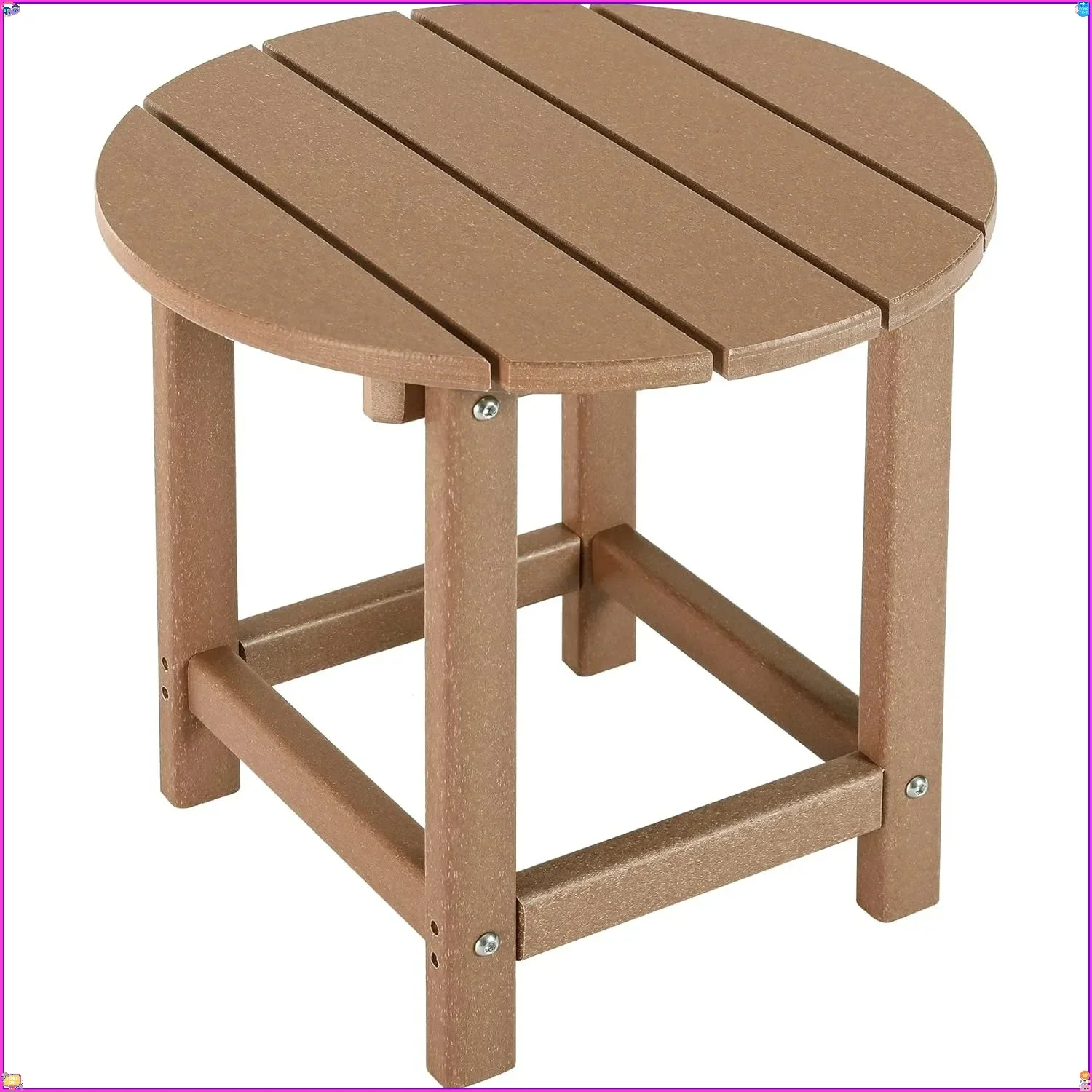 

Round Teak Patio Table, Sturdy Weather-Resistant Outdoor Side Table for Garden, Deck & All-Climate Leisure