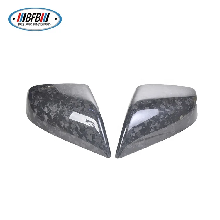 Custom Forged Carbon Fiber Mirror Cover Add on Style for Tesla Model S 2014-2021