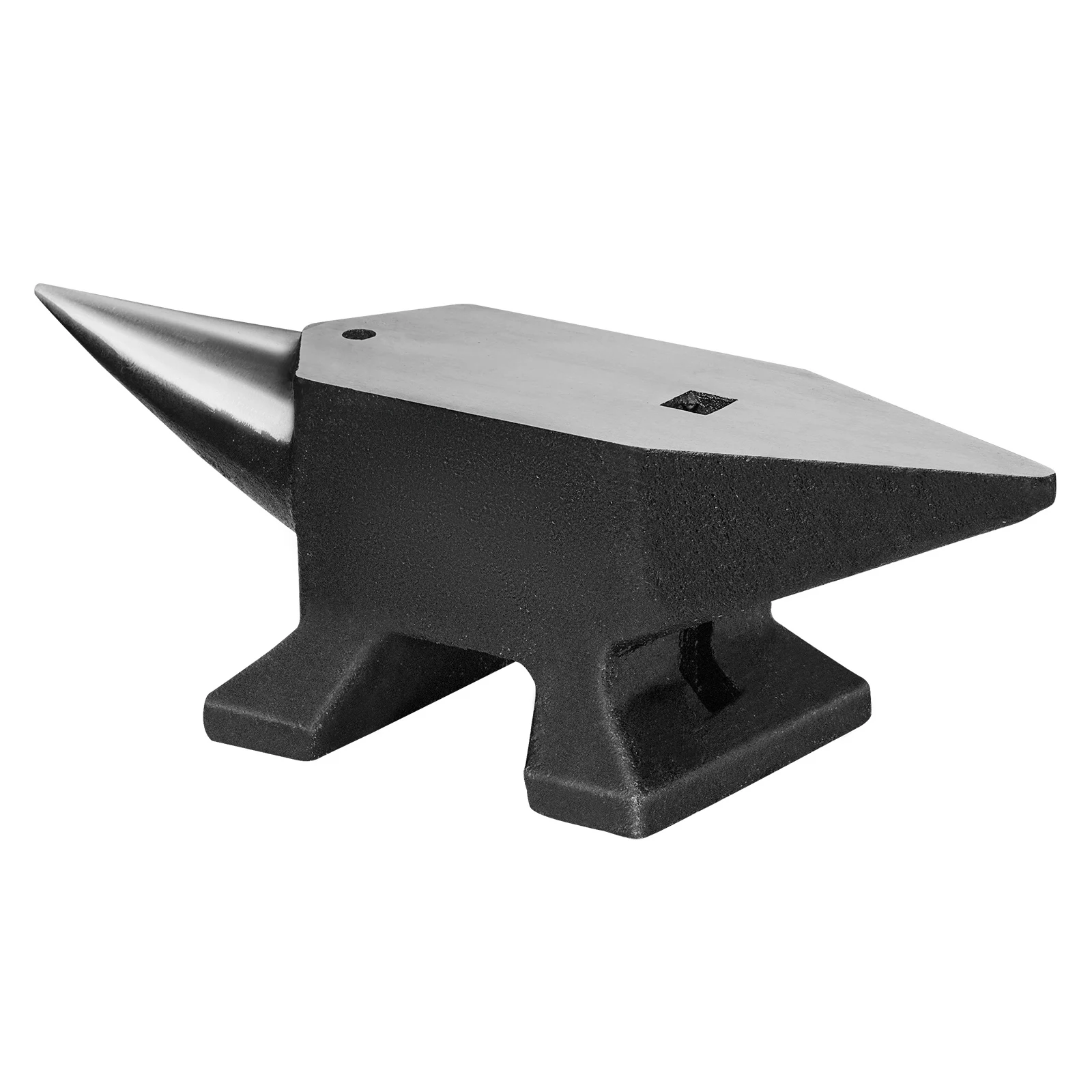 Single Horn Anvil, 22Lbs Cast Steel Anvil, High Hardness Rugged Round Horn Anvil Blacksmith, Large Countertop and Stable Base, Metalsmith Tool for Bending and Shaping, Featuring Round and Square Hole