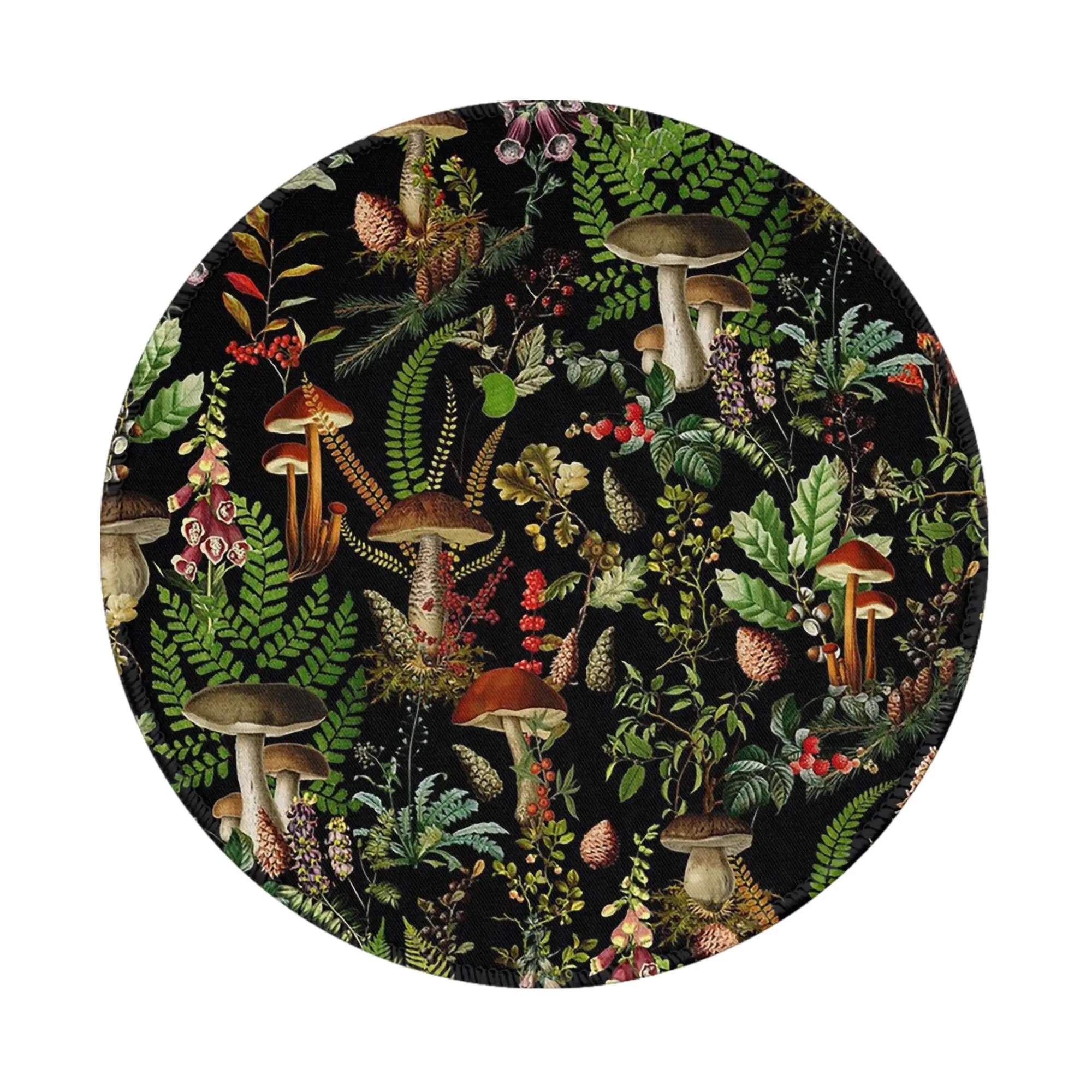 Midnight Mushrooms Forest Botanical Night Garden Mouse Pad Computer Keyboard Mouse Mat Gamer Laptop Desk Mat Office Table Mats