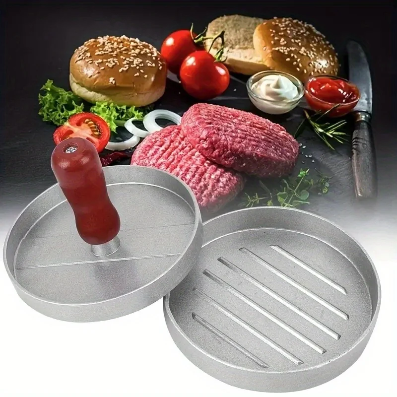 

Non-Stick Metal Burger Press Mold Kitchen Tool for Beef Cheese Vegetable Patties Easy to Use BBQ Hamburger Press Cooking Mould